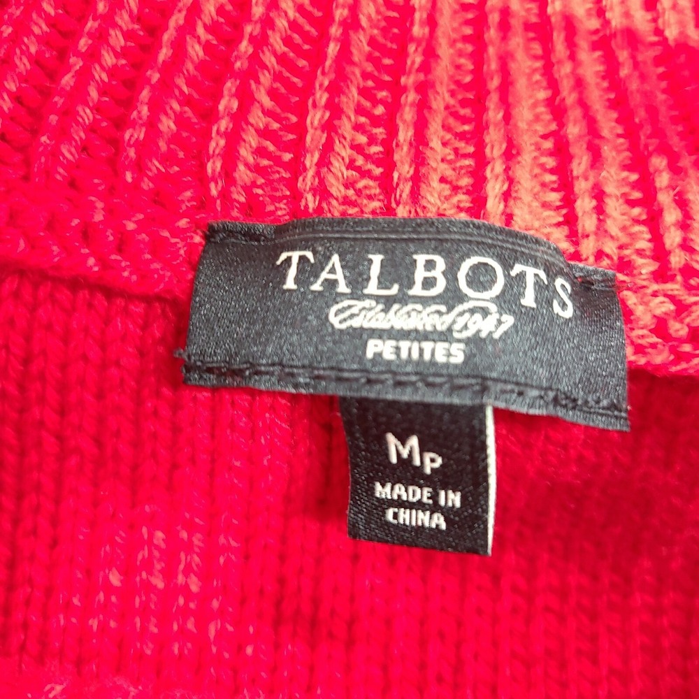 Talbots Sweater Womens Size MP Medium Petite Turtleneck Cable Knit Wool Blend - Picture 6 of 8